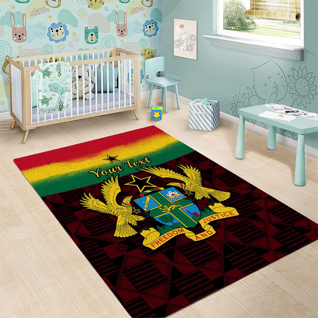 Personalised 1 July Ghana Republic Day Area Rug African Pattern Mix Flag Unique Style