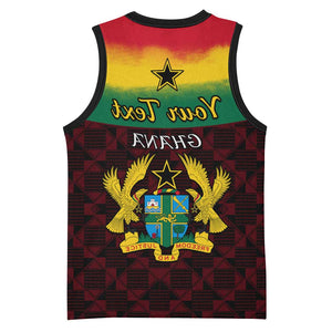 Personalised 1 July Ghana Republic Day Basketball Jersey African Pattern Mix Flag Unique Style - African Pride