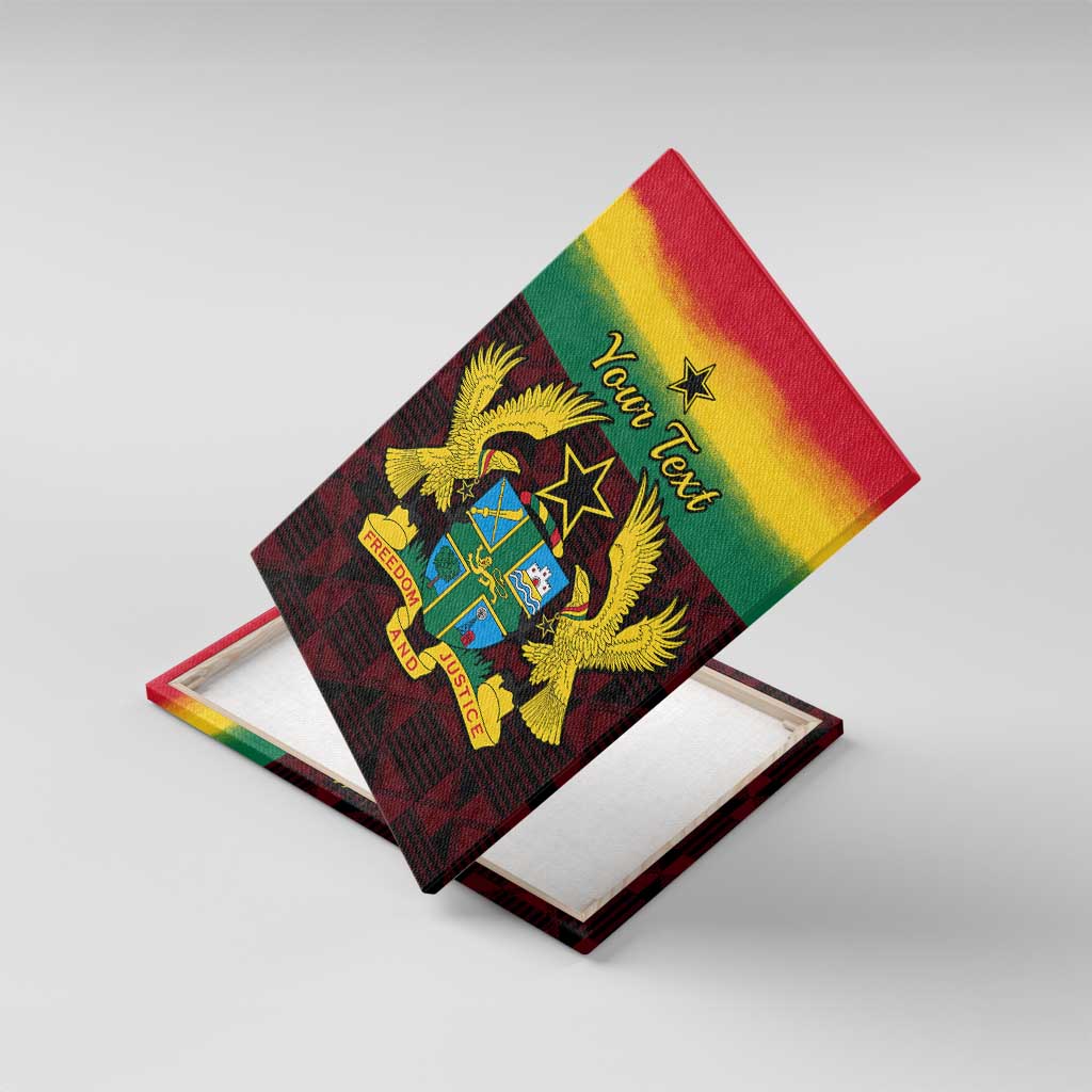 Personalised 1 July Ghana Republic Day Canvas Wall Art African Pattern Mix Flag Unique Style