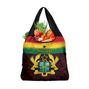 Personalised 1 July Ghana Republic Day Grocery Bag African Pattern Mix Flag Unique Style