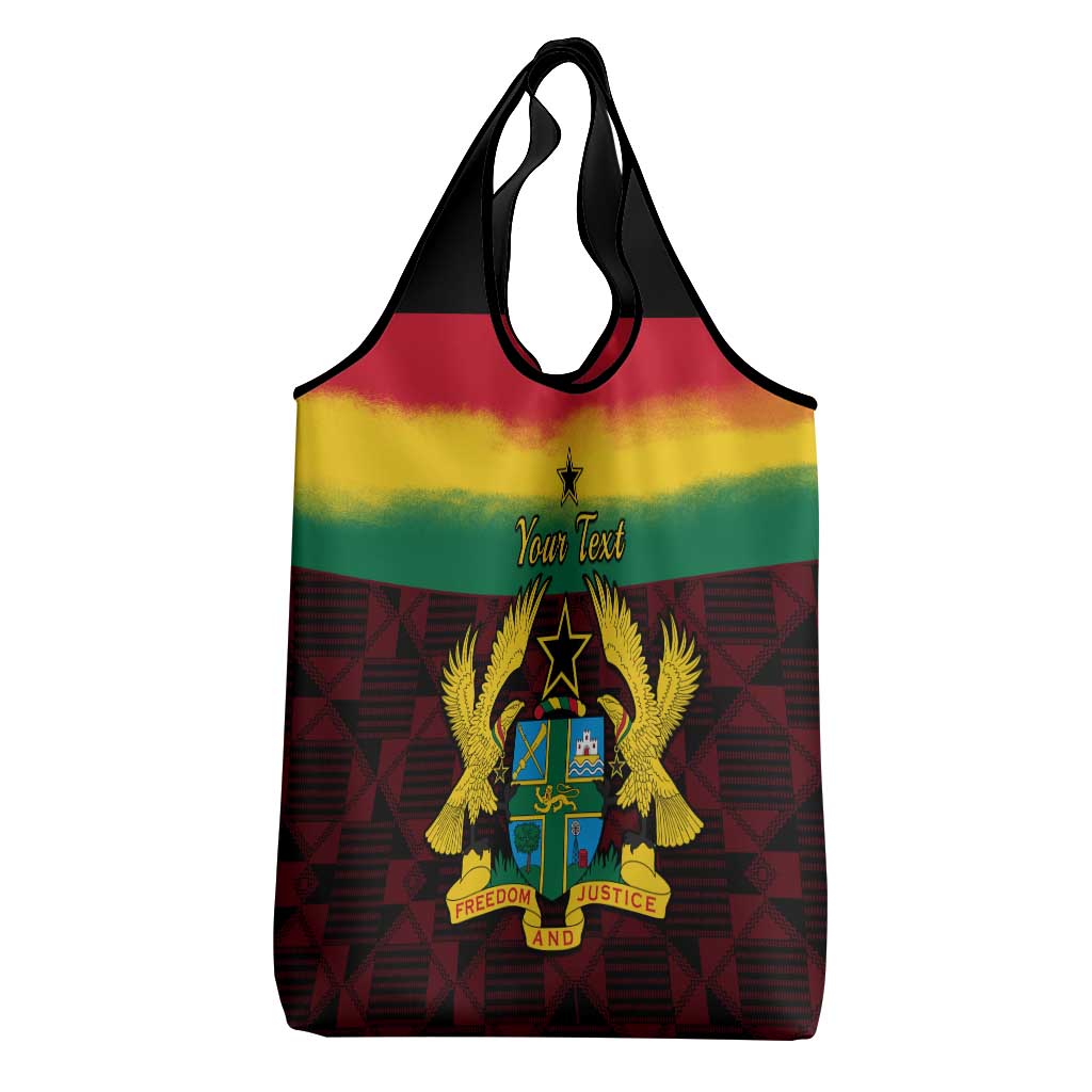 Personalised 1 July Ghana Republic Day Grocery Bag African Pattern Mix Flag Unique Style