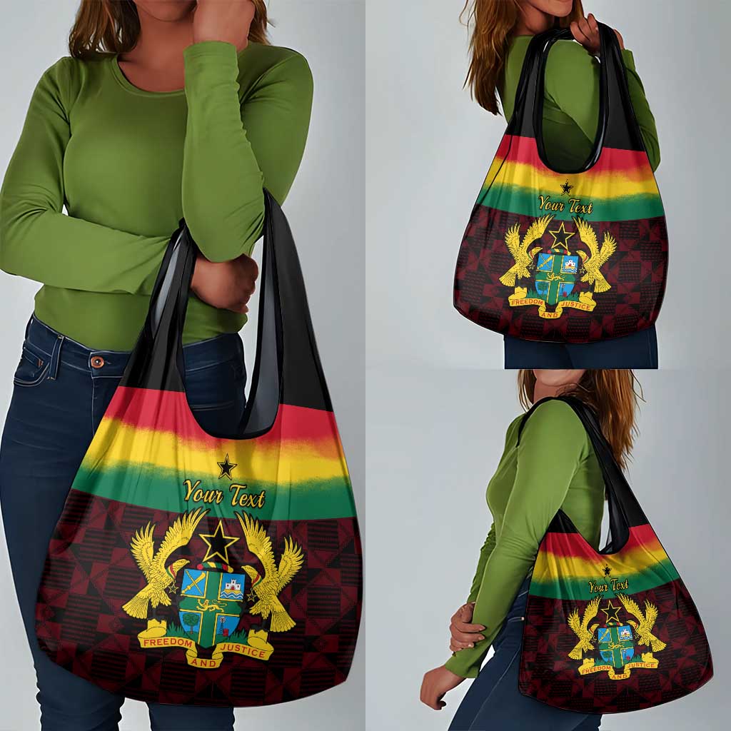 Personalised 1 July Ghana Republic Day Grocery Bag African Pattern Mix Flag Unique Style