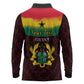 Personalised 1 July Ghana Republic Day Long Sleeve Polo Shirt African Pattern Mix Flag Unique Style