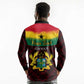 Personalised 1 July Ghana Republic Day Long Sleeve Polo Shirt African Pattern Mix Flag Unique Style