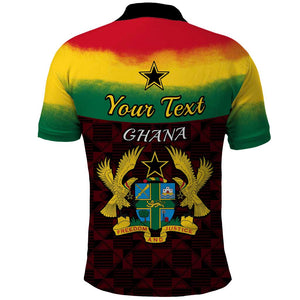 Personalised 1 July Ghana Republic Day Polo Shirt African Pattern Mix Flag Unique Style