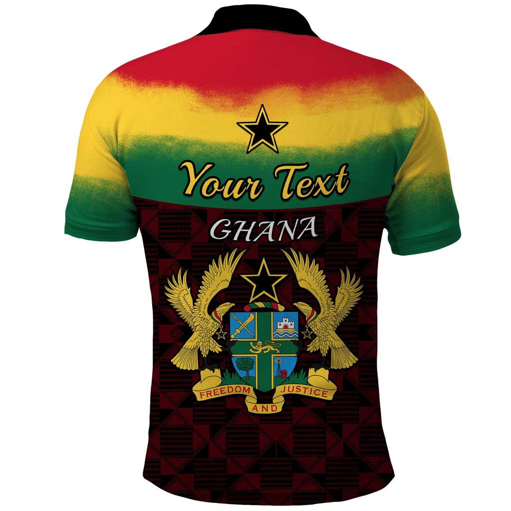 Personalised 1 July Ghana Republic Day Polo Shirt African Pattern Mix Flag Unique Style