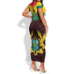 Personalised 1 July Ghana Republic Day Short Sleeve Bodycon Dress African Pattern Mix Flag Unique Style LT14