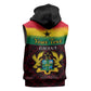 Personalised 1 July Ghana Republic Day Sleeveless Zip Hoodie African Pattern Mix Flag Unique Style - African Pride