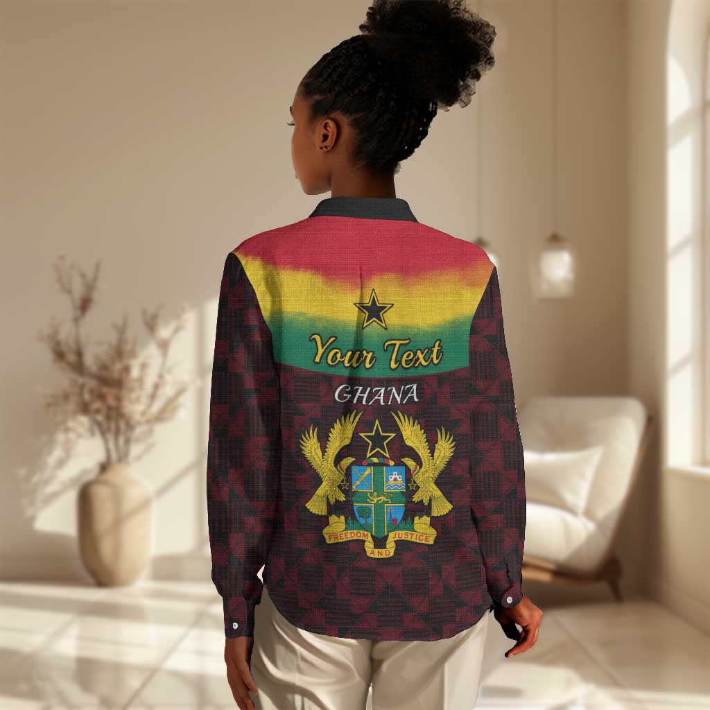 Personalised 1 July Ghana Republic Day Women Casual Shirt African Pattern Mix Flag Unique Style LT14