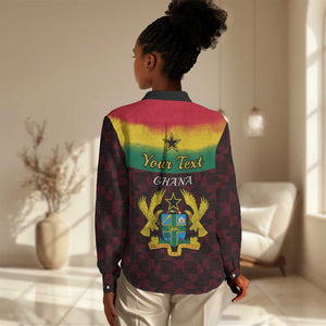 Personalised 1 July Ghana Republic Day Women Casual Shirt African Pattern Mix Flag Unique Style LT14