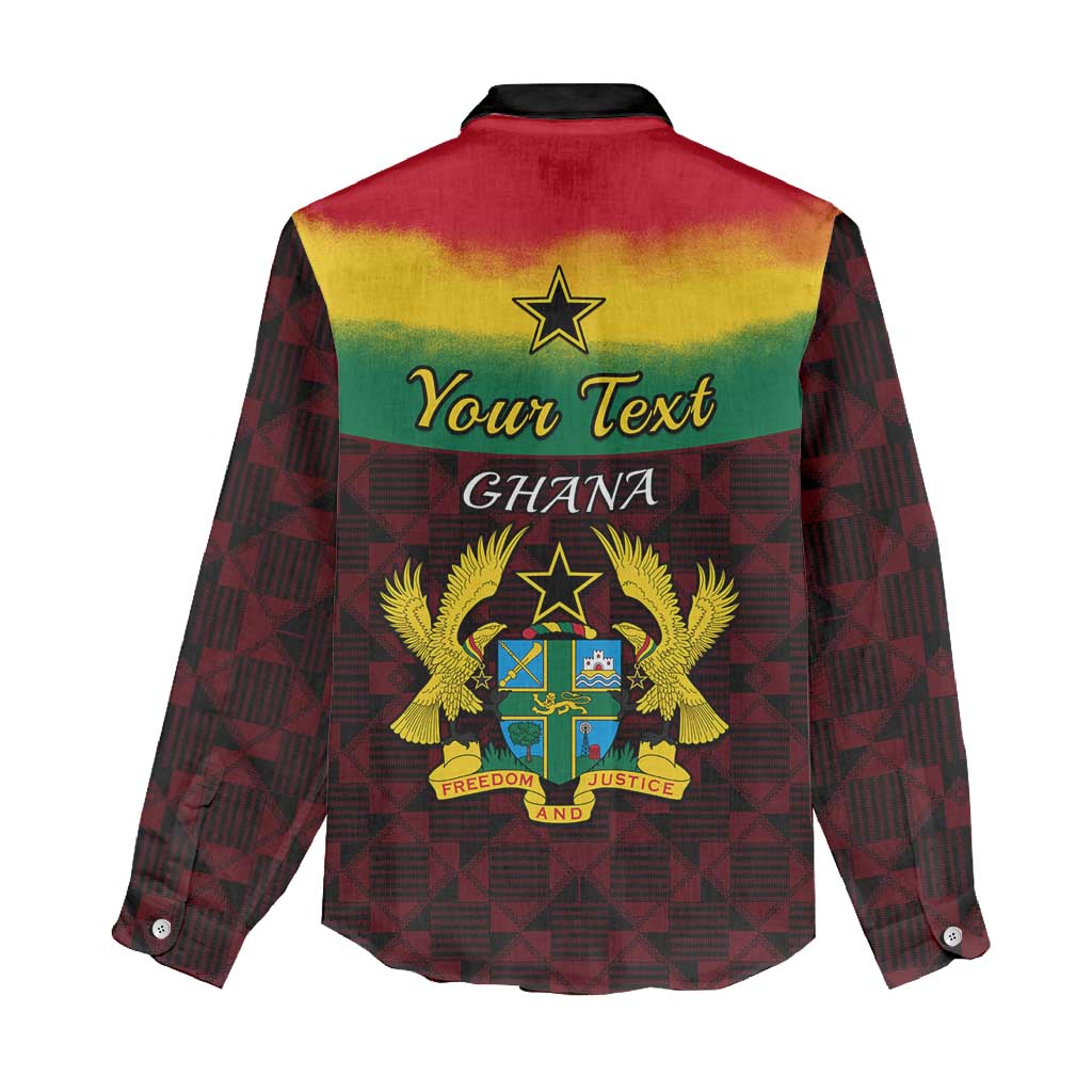 Personalised 1 July Ghana Republic Day Women Casual Shirt African Pattern Mix Flag Unique Style LT14