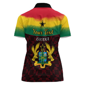 Personalised 1 July Ghana Republic Day Women Polo Shirt African Pattern Mix Flag Unique Style