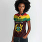 Personalised 1 July Ghana Republic Day Women Polo Shirt African Pattern Mix Flag Unique Style