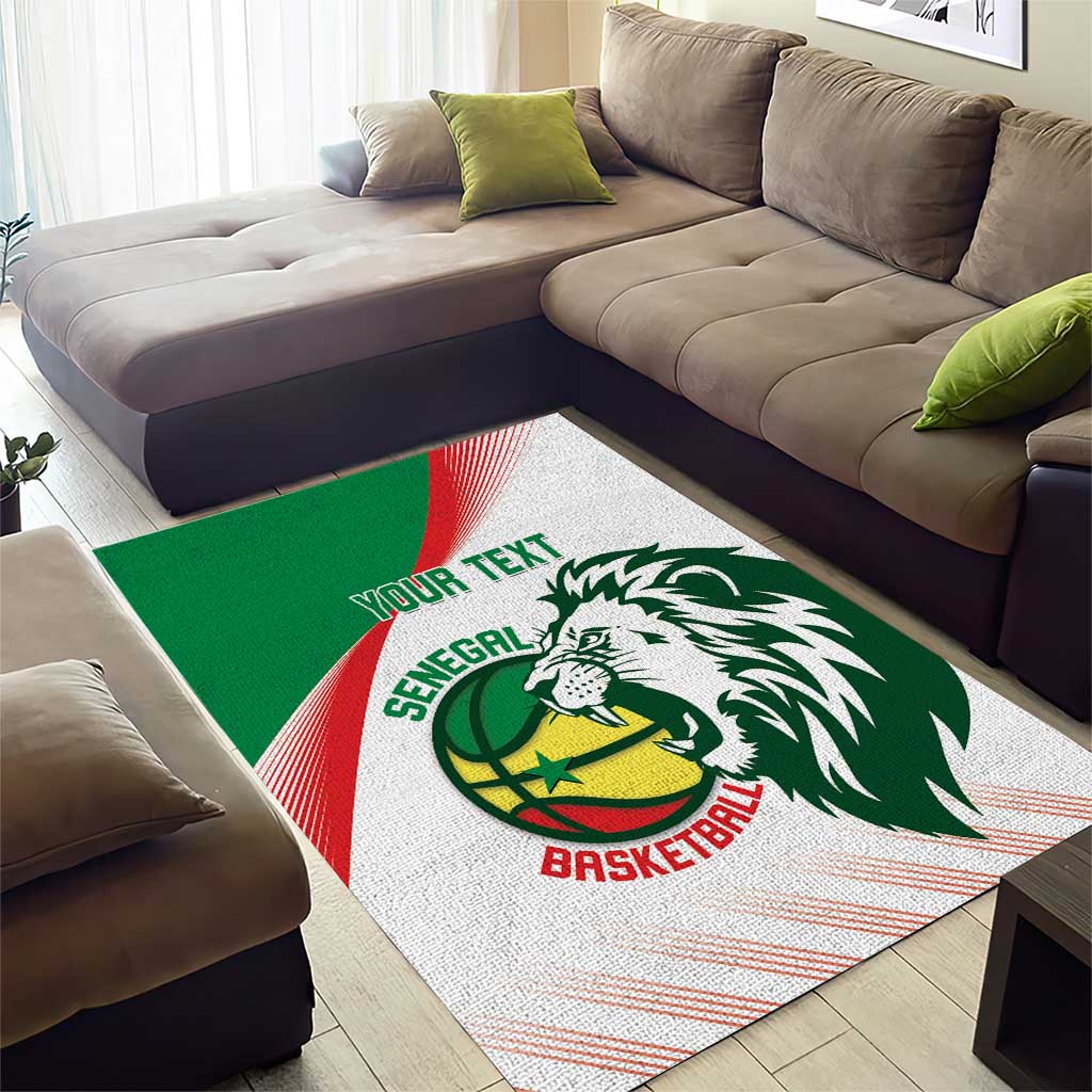 Afro Basketball Custom Senegal Area Rug Come On Lions - African Pride