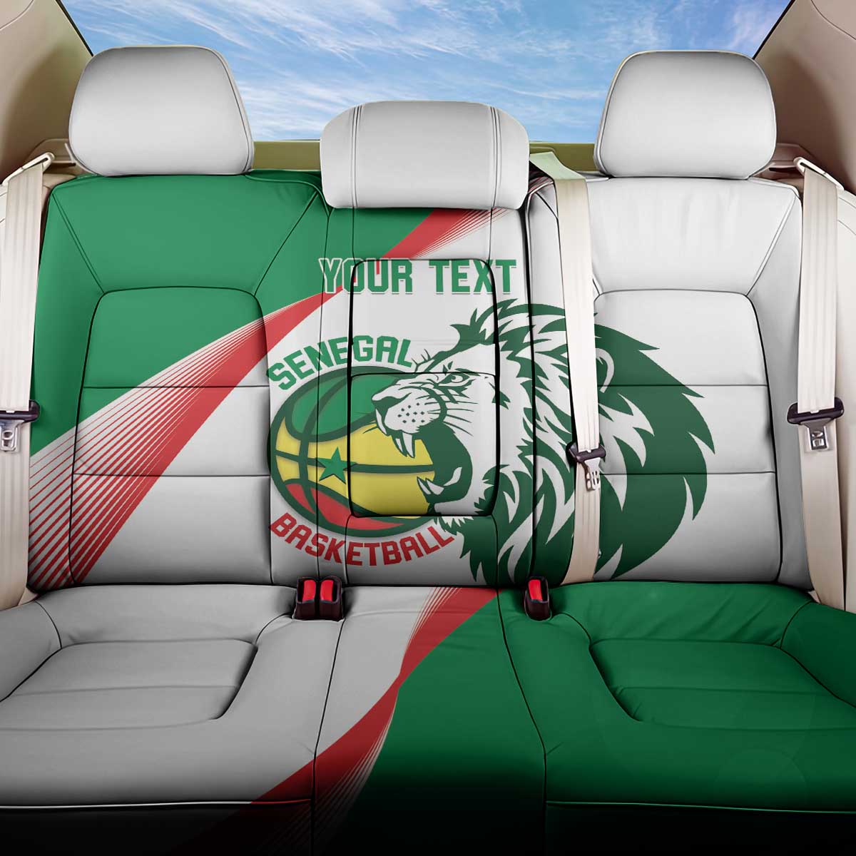 Afro Basketball Custom Senegal Back Car Seat Cover Come On Lions - African Pride