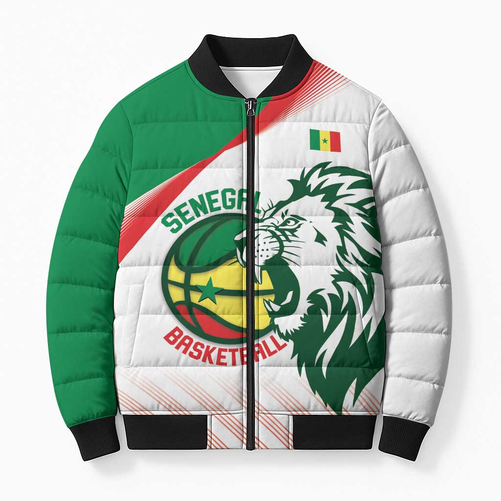 Senegal Basketball Custom Bomber Puffer Jacket Come On Lions