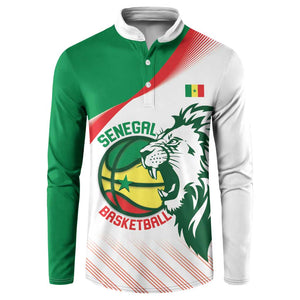 Senegal Basketball Custom Button Sweatshirt Come On Lions