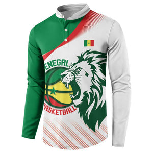 Senegal Basketball Custom Button Sweatshirt Come On Lions