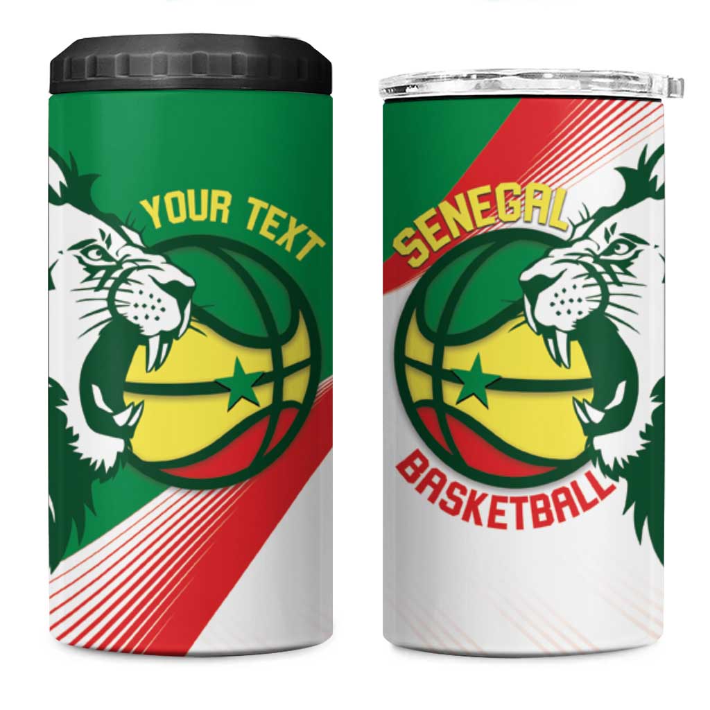 Afro Basketball Custom Senegal 4 in 1 Can Cooler Tumbler Come On Lions - African Pride