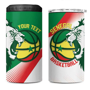 Afro Basketball Custom Senegal 4 in 1 Can Cooler Tumbler Come On Lions - African Pride