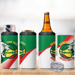 Afro Basketball Custom Senegal 4 in 1 Can Cooler Tumbler Come On Lions - African Pride