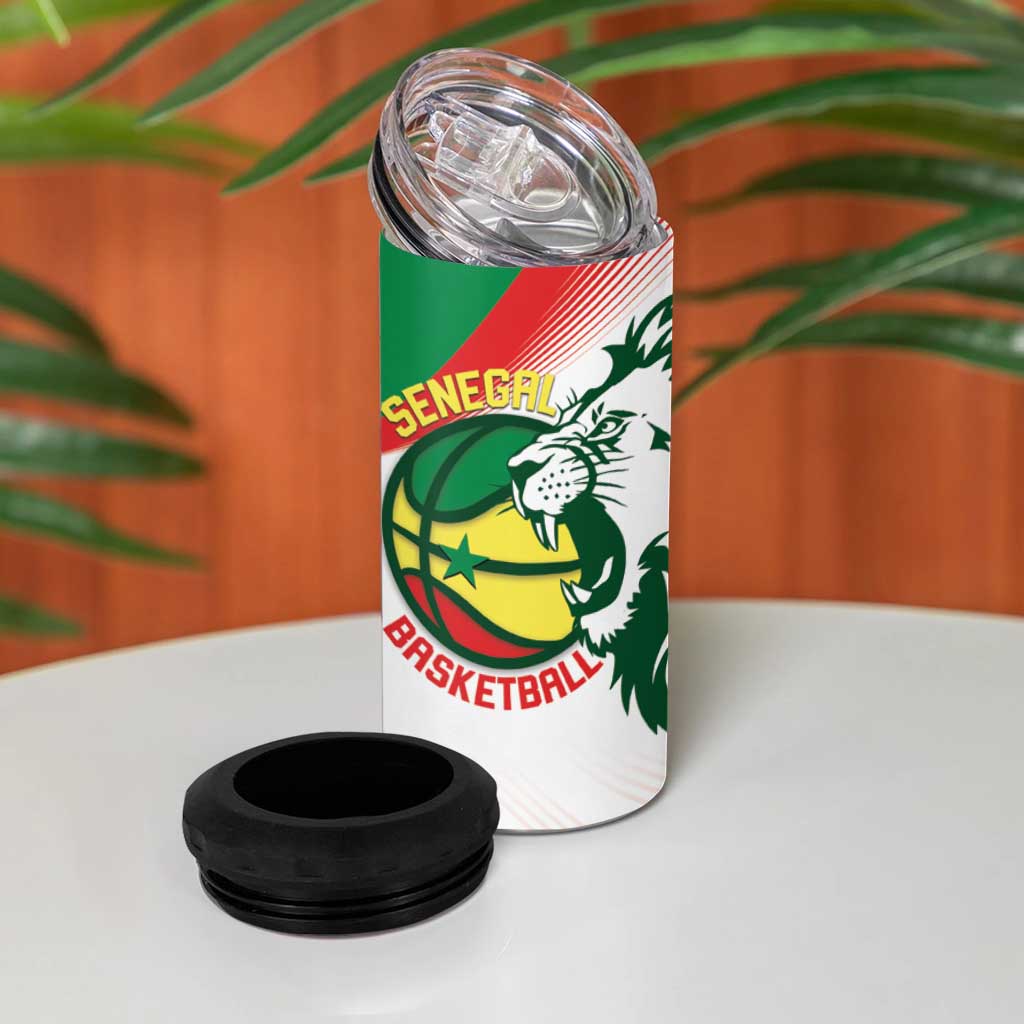 Afro Basketball Custom Senegal 4 in 1 Can Cooler Tumbler Come On Lions - African Pride