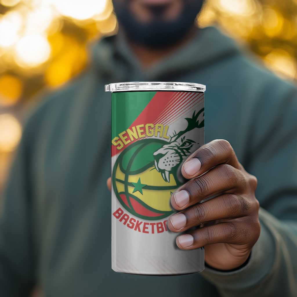 Afro Basketball Custom Senegal 4 in 1 Can Cooler Tumbler Come On Lions - African Pride