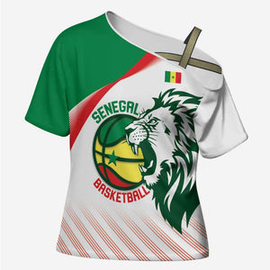 Senegal Basketball Custom Cross Shoulder Shirt Come On Lions