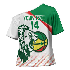 Senegal Basketball Custom Cross Shoulder Shirt Come On Lions