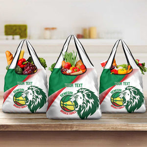 Afro Basketball Custom Senegal Grocery Bag Come On Lions - African Pride