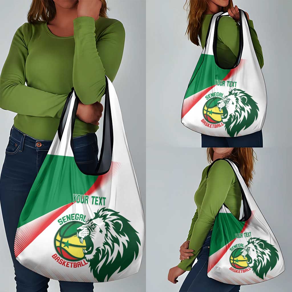 Afro Basketball Custom Senegal Grocery Bag Come On Lions - African Pride