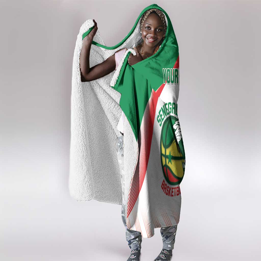 Afro Basketball Custom Senegal Hooded Blanket Come On Lions - African Pride