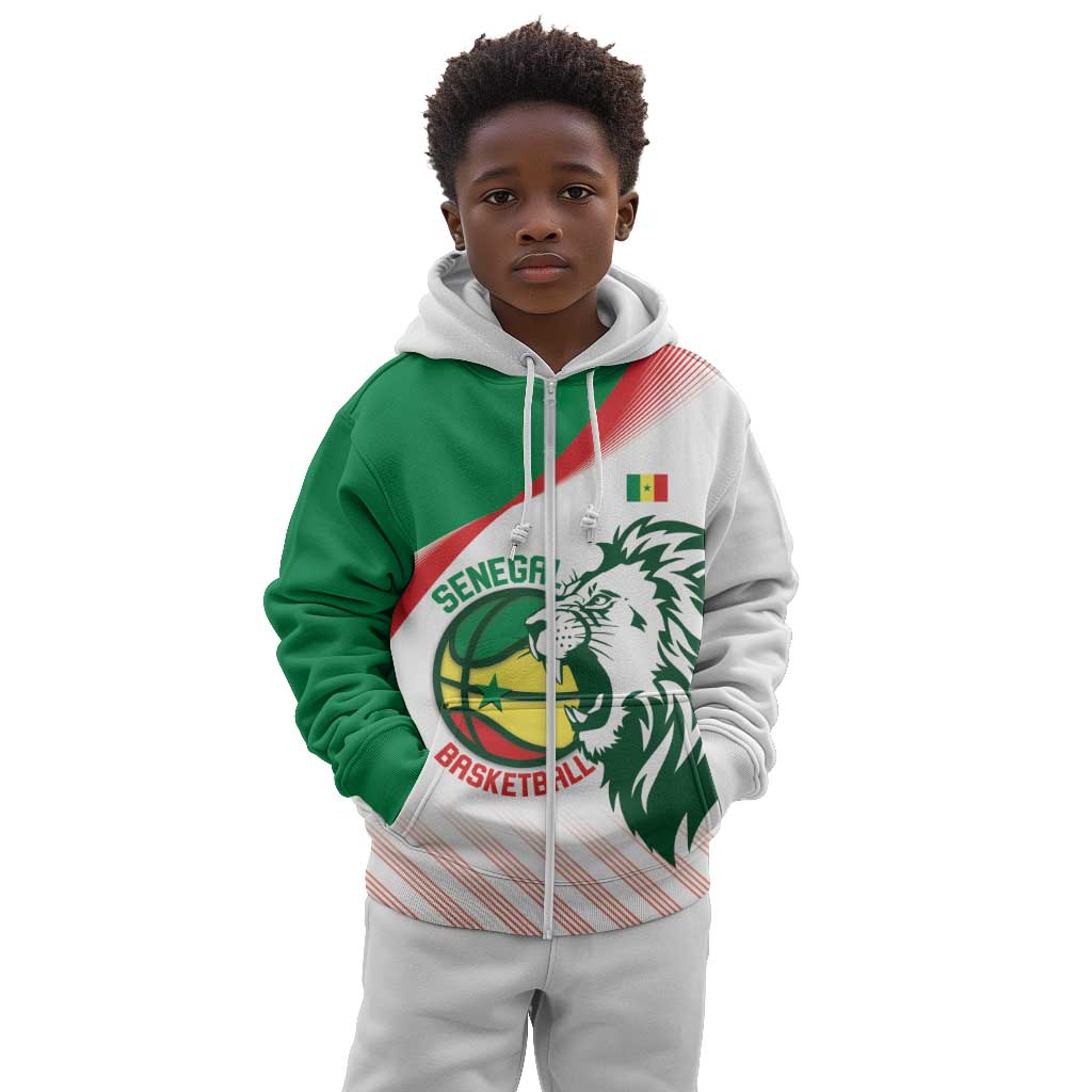 Afro Basketball Custom Senegal Kid Hoodie Come On Lions - African Pride