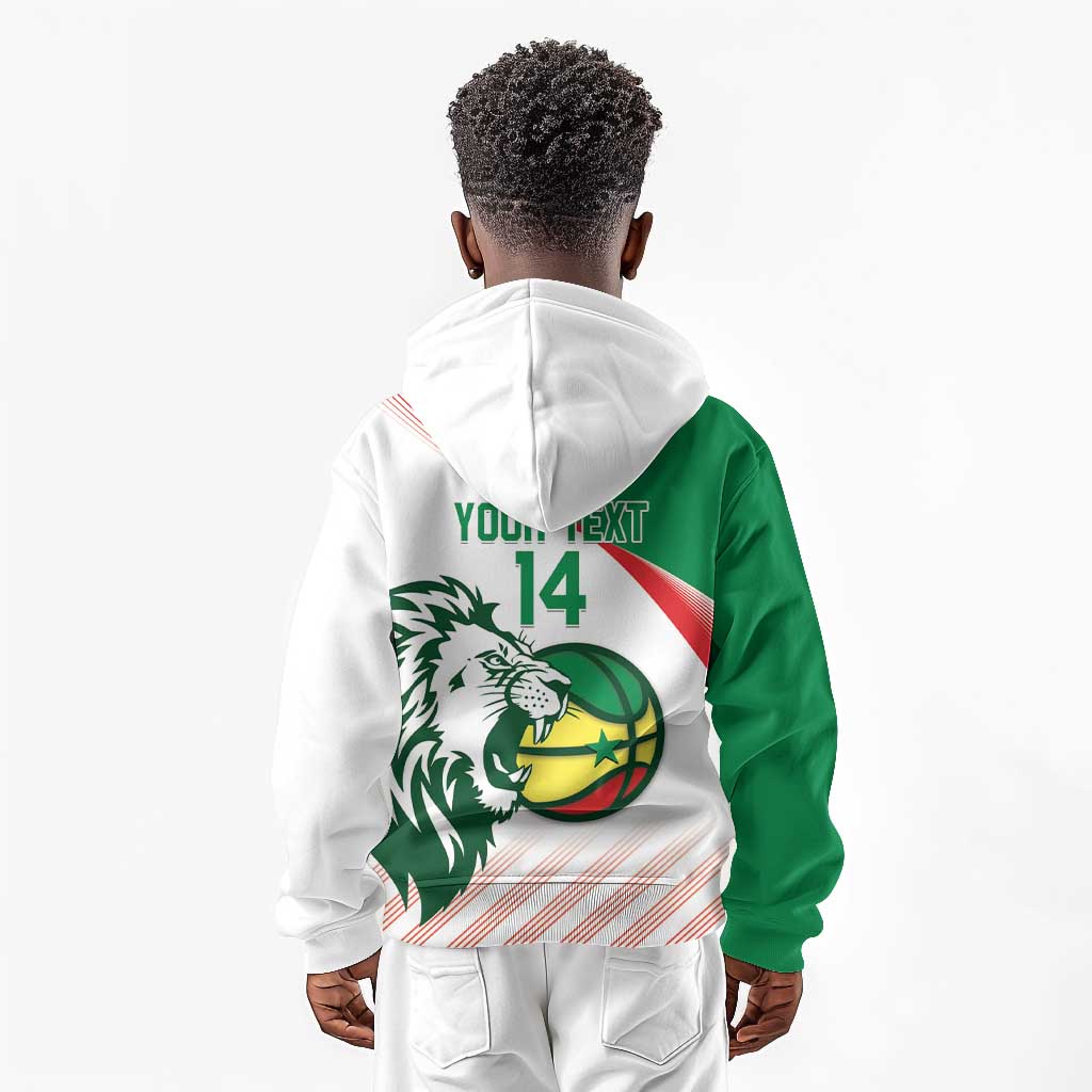 Afro Basketball Custom Senegal Kid Hoodie Come On Lions - African Pride