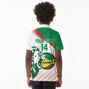 Afro Basketball Custom Senegal Kid Polo Shirt Come On Lions - African Pride