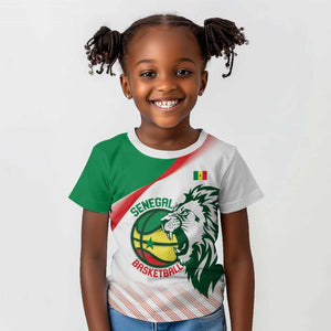 Afro Basketball Custom Senegal Kid T shirt Come On Lions - African Pride