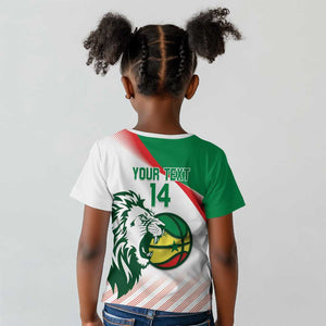 Afro Basketball Custom Senegal Kid T shirt Come On Lions - African Pride