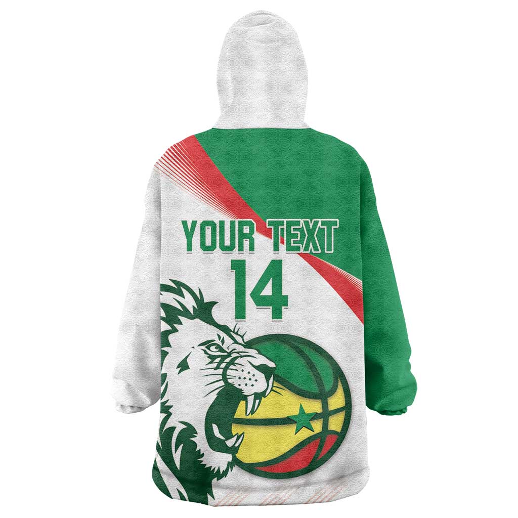 Afro Basketball Custom Senegal Kid Wearable Blanket Hoodie Come On Lions - African Pride