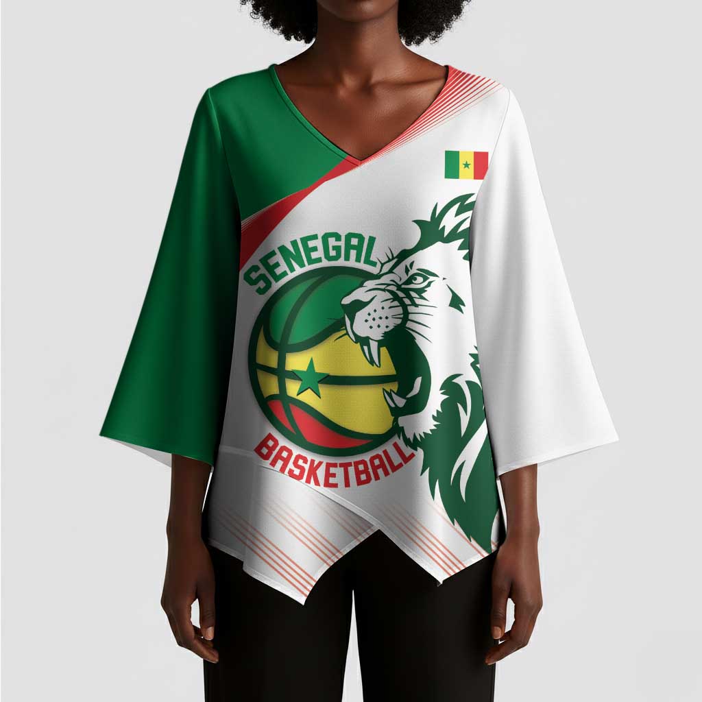 Senegal Basketball Custom Kimono Sleeve Blouse Come On Lions
