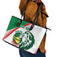 Afro Basketball Custom Senegal Leather Tote Bag Come On Lions - African Pride