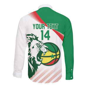 Afro Basketball Custom Senegal Long Sleeve Button Shirt Come On Lions - African Pride