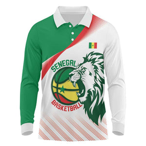 Afro Basketball Custom Senegal Long Sleeve Polo Shirt Come On Lions - African Pride