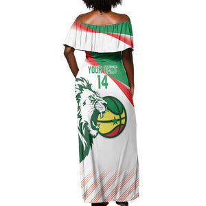 Afro Basketball Custom Senegal Off Shoulder Maxi Dress Come On Lions - African Pride