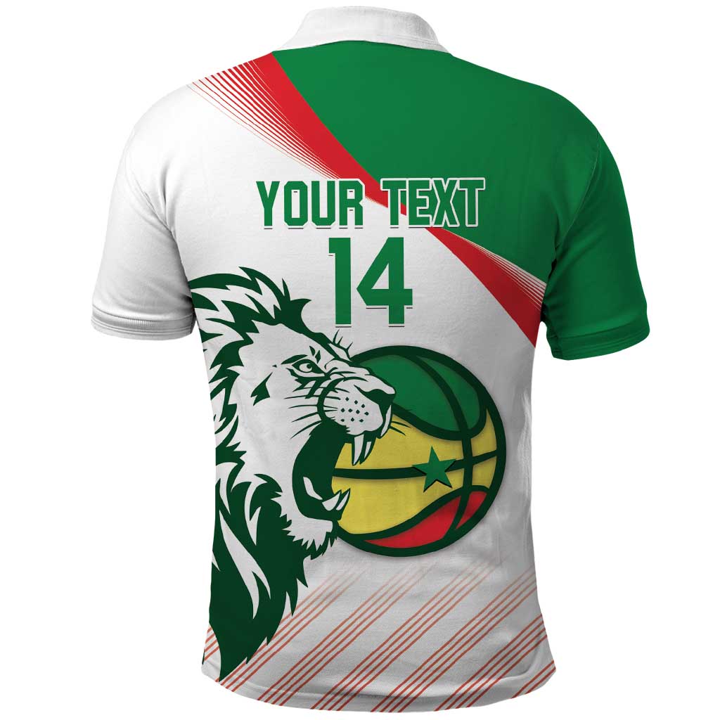 Afro Basketball Custom Senegal Polo Shirt Come On Lions - African Pride