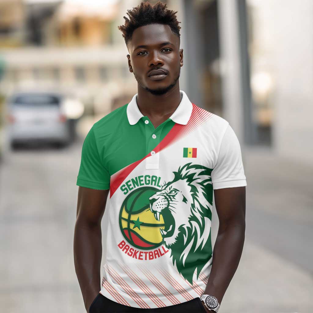 Afro Basketball Custom Senegal Polo Shirt Come On Lions - African Pride