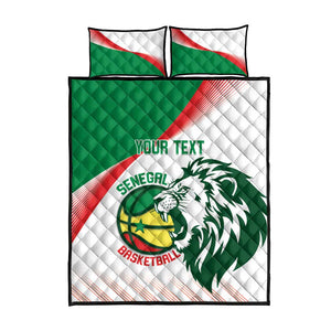 Afro Basketball Custom Senegal Quilt Bed Set Come On Lions - African Pride