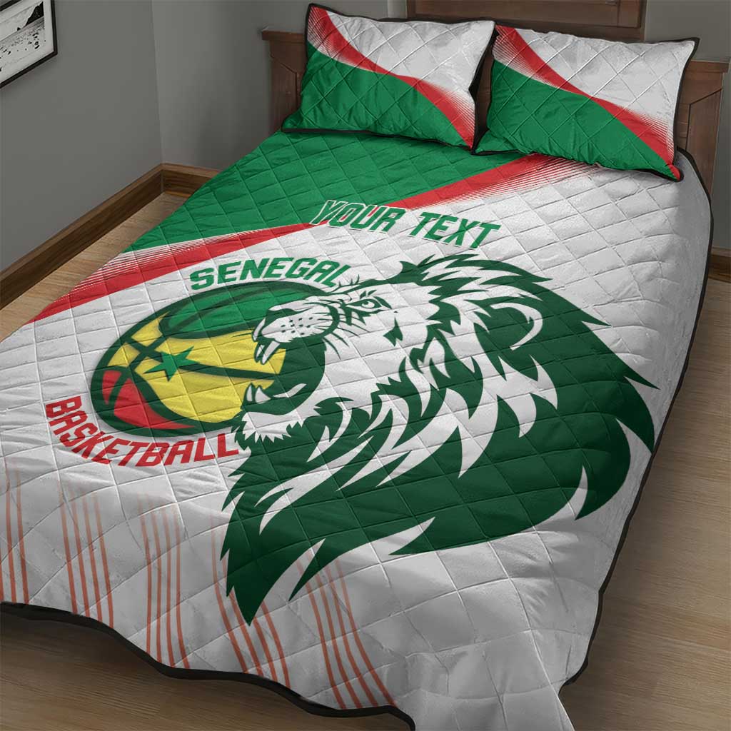Afro Basketball Custom Senegal Quilt Bed Set Come On Lions - African Pride