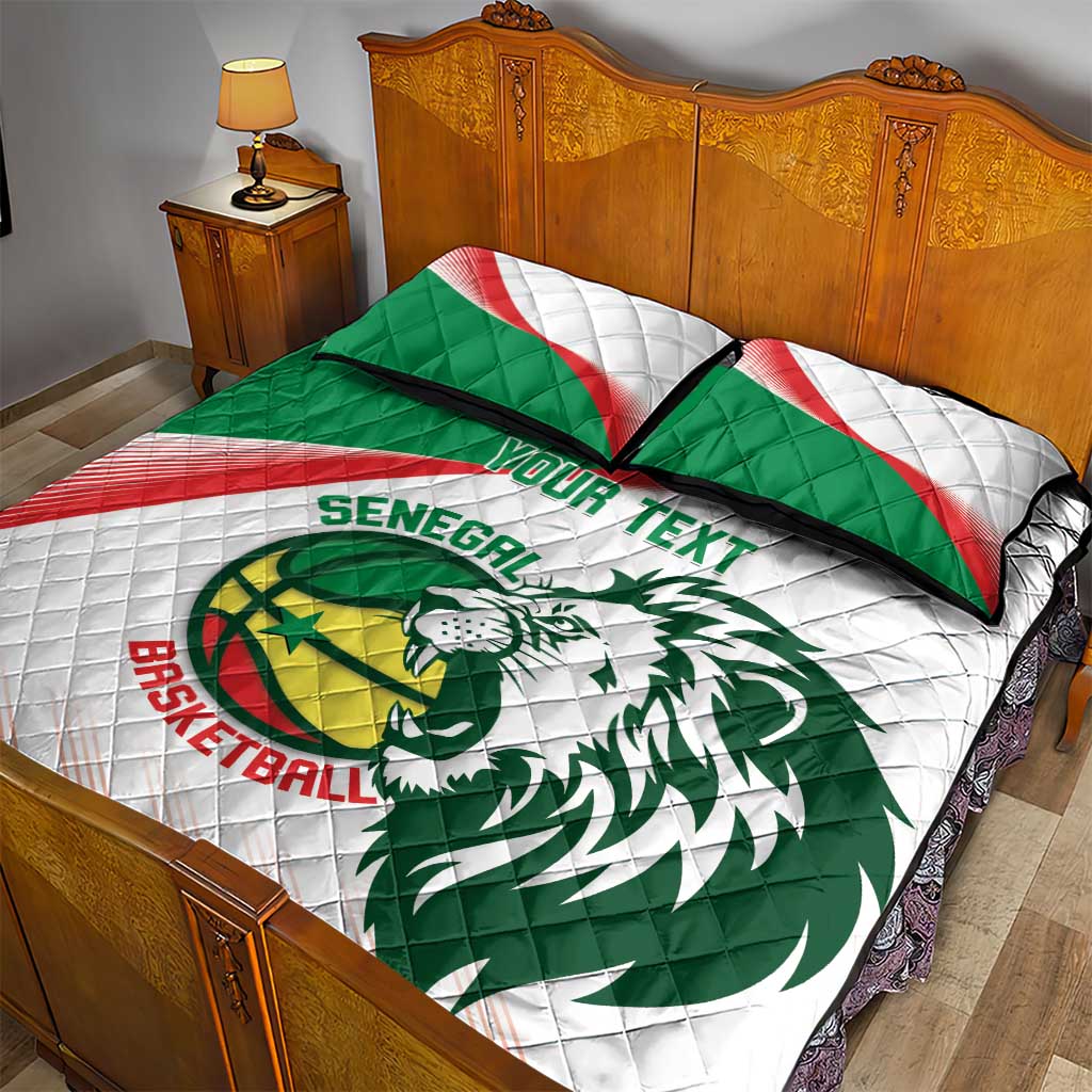 Afro Basketball Custom Senegal Quilt Bed Set Come On Lions - African Pride