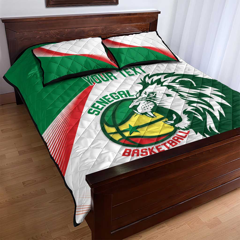 Afro Basketball Custom Senegal Quilt Bed Set Come On Lions - African Pride