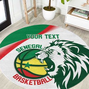 Afro Basketball Custom Senegal Round Carpet Come On Lions - African Pride
